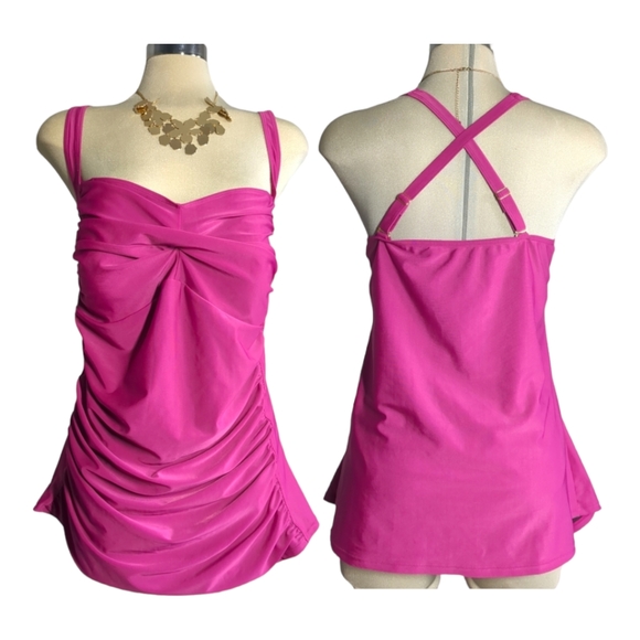 ELIANA Plus 2 Piece Tankini Beautiful Pink/Purple Size 3X - Picture 4 of 15